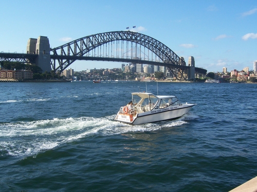 Harbour Bridge and taxi boat